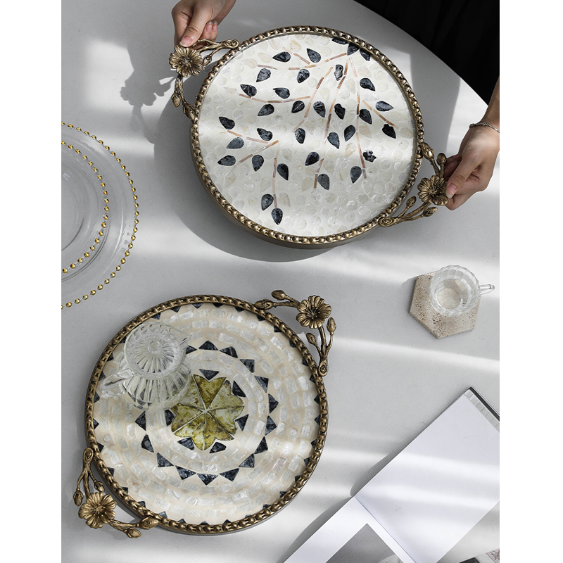 Luxury Skincare Tray - Plateau métallique de luxe créatif décoré
